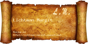 Lichtman Margit névjegykártya